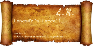 Lencsés Marcell névjegykártya